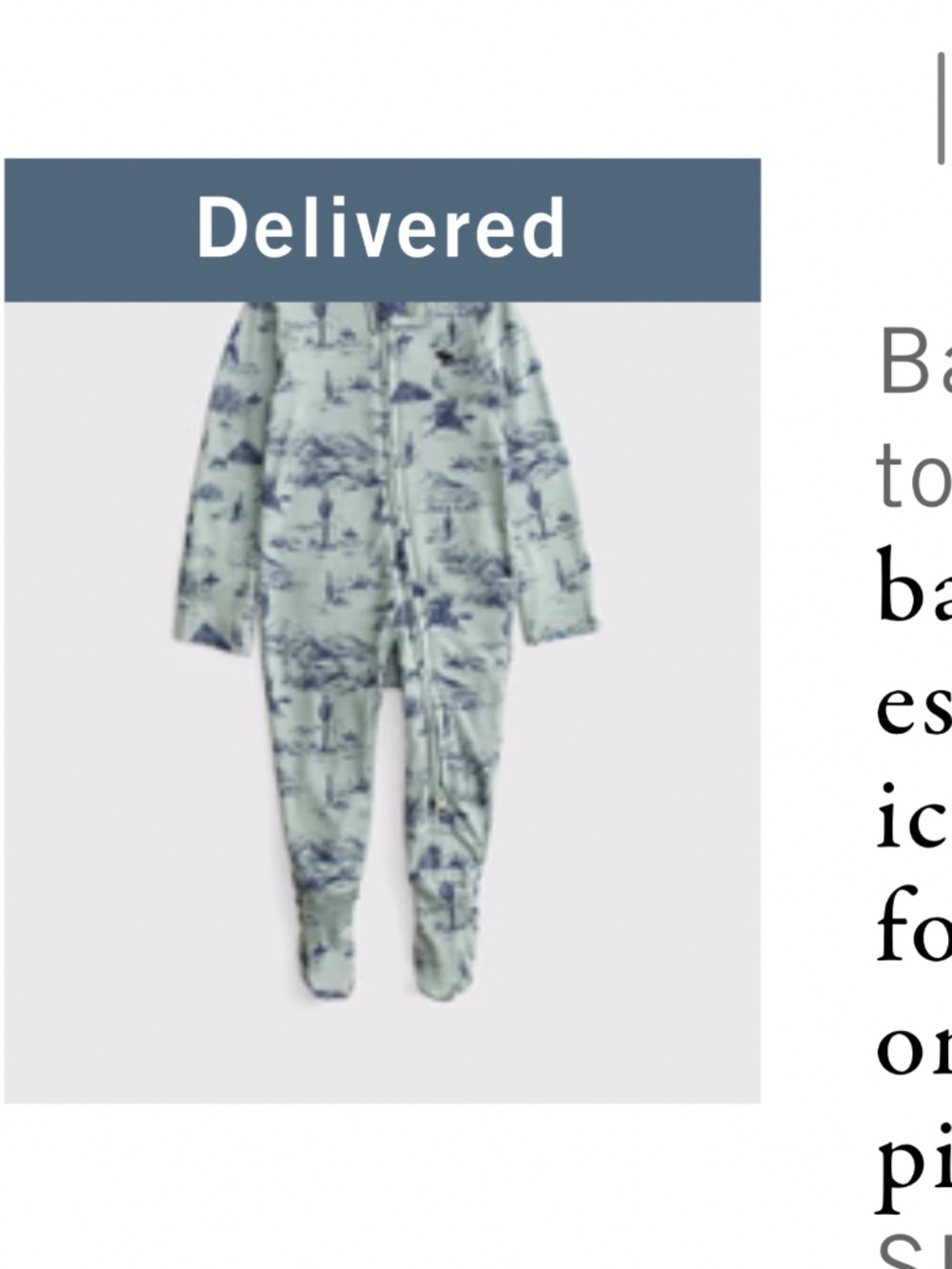 Abercrombie baby essential icon footed one-piece